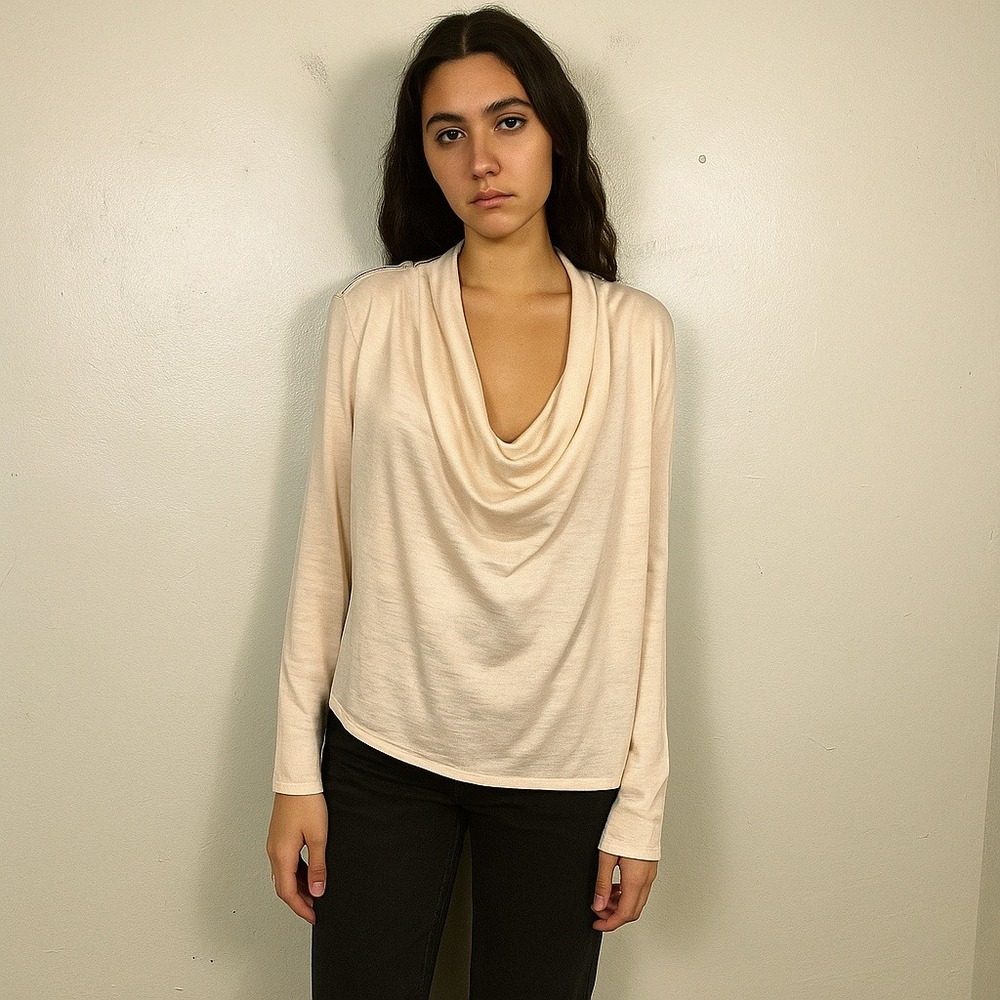 AllSaints Drina‎ Cardigan Womens Large Ribbed Asymmetrical Zipper Merino Wool
